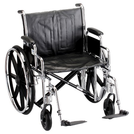 Nova 22″ Steel Wheelchair w/ Detachable Desk Arms & Swing Away Footrests